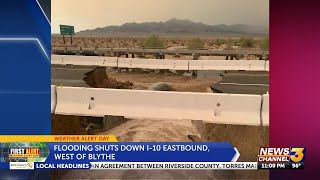 Storm causes road to wash out at SR-177 near Desert Center, EB Interstate 10 shut down