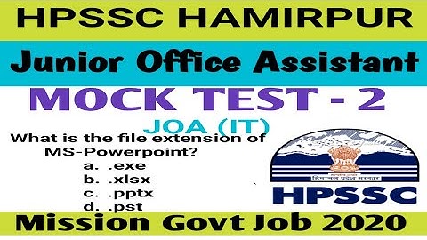 HPSSC Hamirpur JOA (IT) & Computer Operator MOCK TEST -2