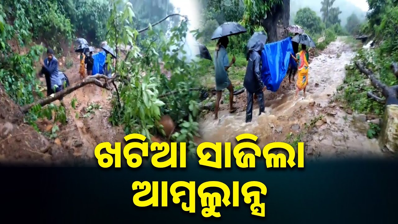 ପାହାଡ଼ିଆ ରାସ୍ତାରେ ଗର୍ଭବତୀ ମହିଳାଙ୍କୁ ୪ କିଲୋମିଟର ବୋହିଲେ ପରିବାର ଲୋକେ || Knews odisha