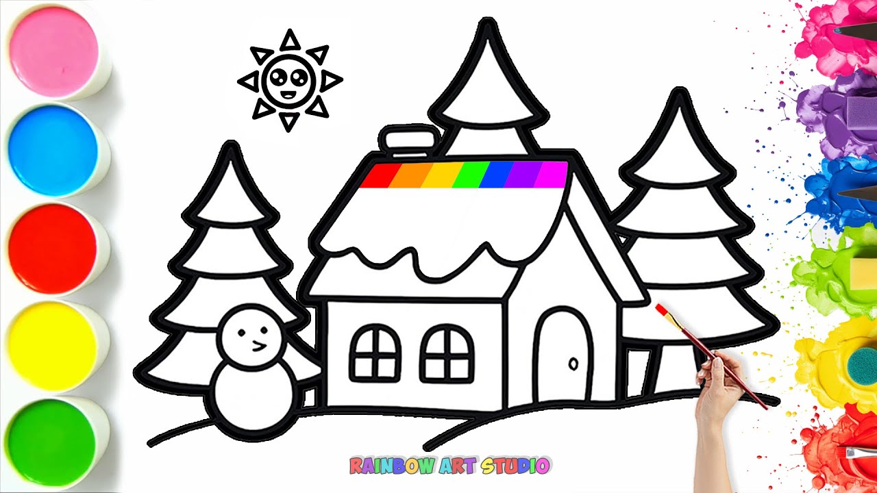 ❄️🏠🎄 How To Draw a Christmas Snowy House | Easy Step By Step Tutorial #44