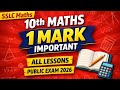 10th Maths Important 1 Mark Questions | All Lessons | Public Exam 2026 | Tamil Nadu State Board