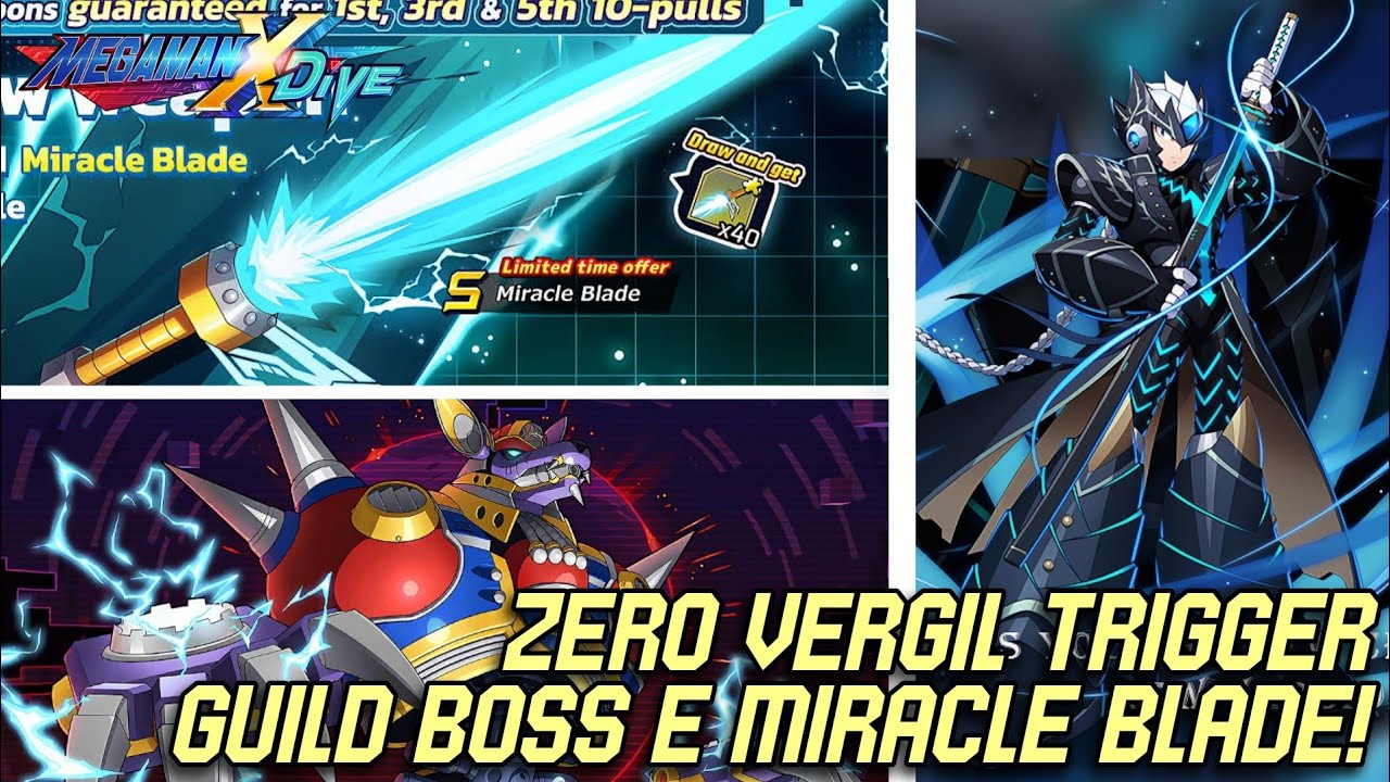 Mega Man X Dive Update Zero Vergil Trigger e Miracle Blade Chegaram