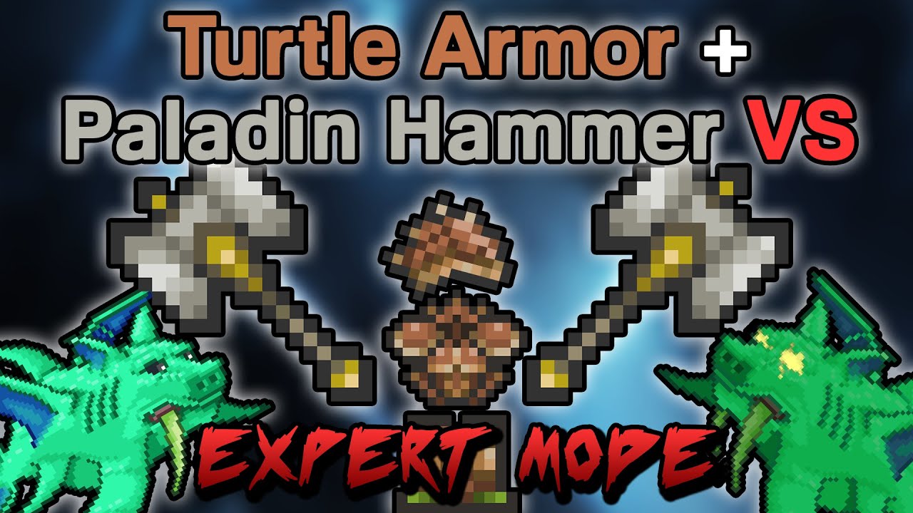 Turtle Armor + Paladin Hammer VS Duke Fishron [Expert Mode] Quick