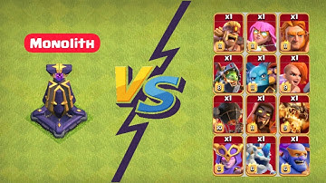 Max Monolith vs All Super Troops   | Clash of Clans