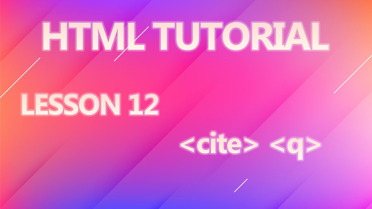 Html cite and q tag Part - 12 - YouTube