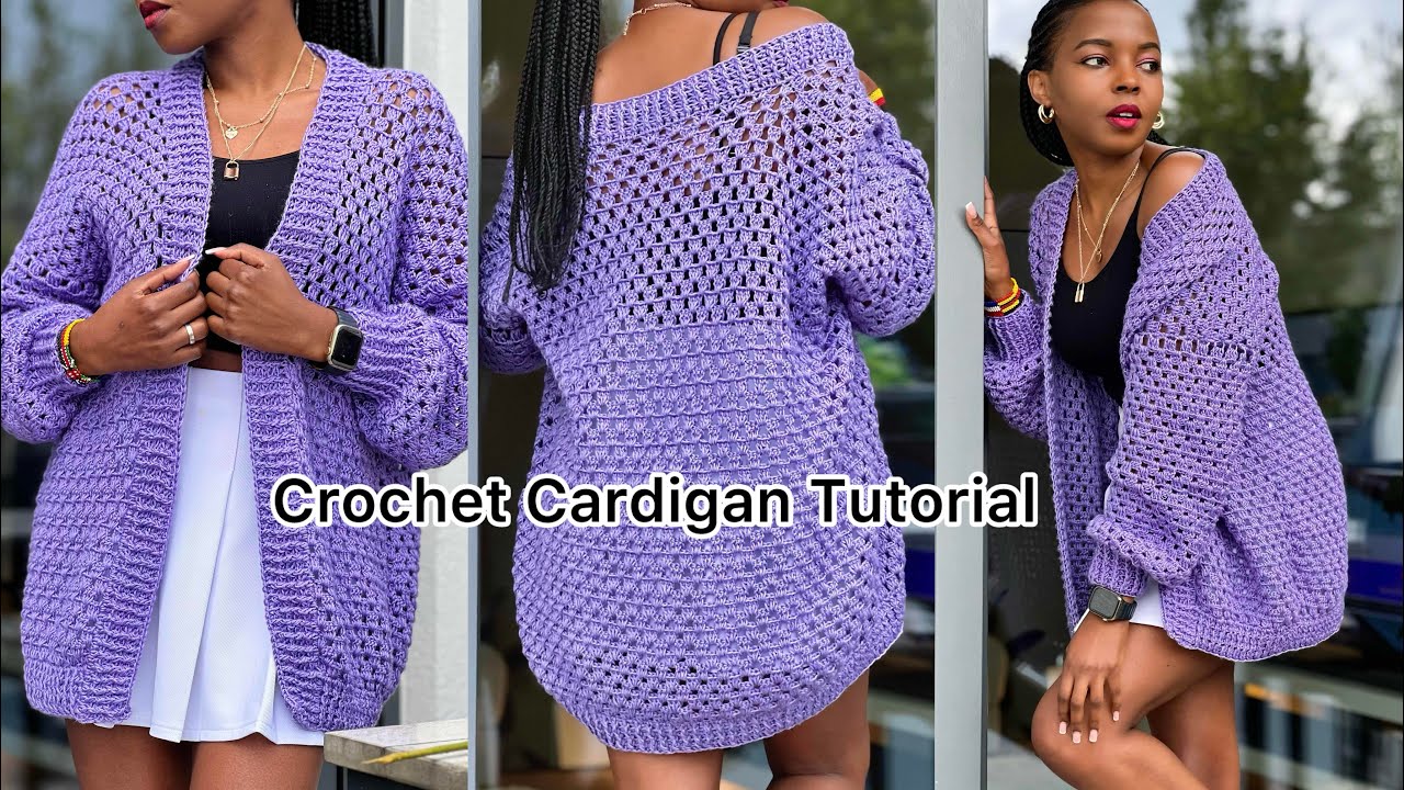 Crochet Easy And Light Granny Stitch Cardigan / All Sizes - YouTube