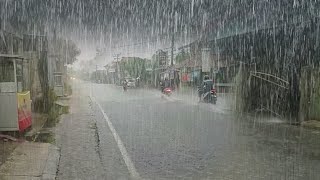 Heavy rain in my village, very cold, sleeping more comfortably because of the sound of heavy rain