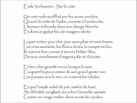 Verhaeren (Émile) : SUR LA COTE - Un vent rude soufflait par les azurs cendrés, @PoemeMinute