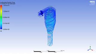 particle tracking animation of cyclone separator (case 3)