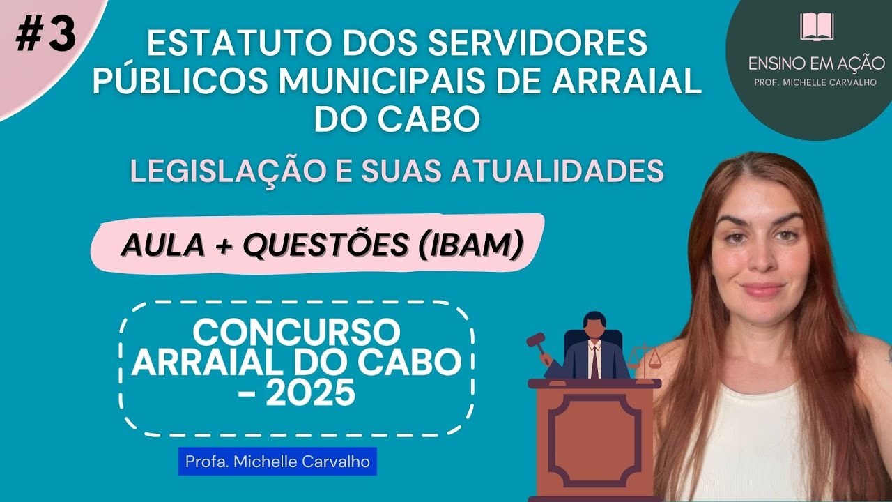 | IBAM | Estatuto dos Servidores Públicos Municipais de Arraial do Cabo/RJ - Aula 3