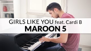 Video thumbnail of "Girls Like You - Maroon 5 feat. Cardi B | Piano Cover + Sheet Music"