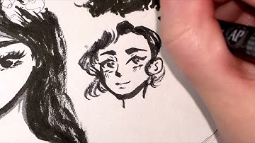 4 Minute Doodle with a Chisel Tip Marker ~ Real Time Process (No Talking)