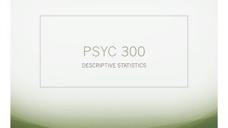 Introduction to PSYC 300