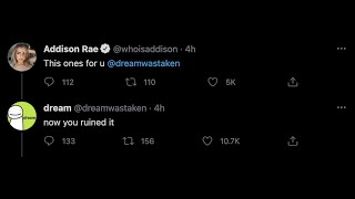 Information Addison Rae vs Dream (Twitter) Update