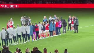Beth Mead farewell speech at Arsenals last home game of the season 