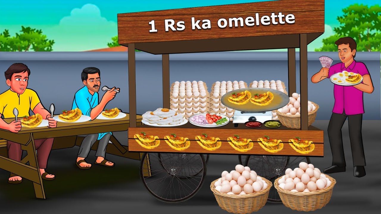 ಕೈಗಾಡಿ ಆಮ್ಲೆಟ್ ಮಾರಾಟಗಾರ | Stories in Kannada | Moral Story | Bedtime Story | Kannada