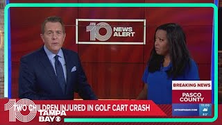 2 children injured in golf cart crash