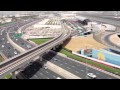 Dubai airport, metro and road view