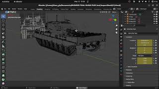 Leopard 2 Tank 1970's version Blender Animation Wireframe