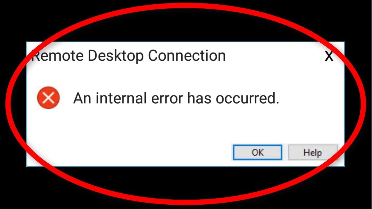 Internal err. RDP внутренняя ошибка. An Error has occurred. RDP Error connection. Internal Error 0x06 System Error на пиратке.