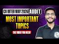 Most Important Topics &amp; Chapters✅| CA Inter May 2026 Audit | Priority Topics | CA Hemant Somani