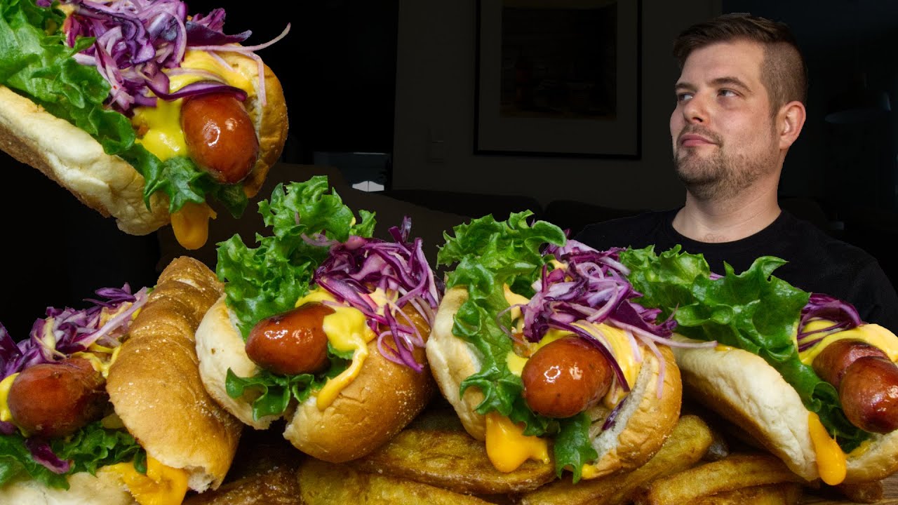 Gourmet Hot Dogs & Country Fries Mukbang | Dave Kay ASMR