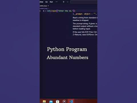 Python Programming Print Abundant Numbers from 1 to 100 #codm # ...