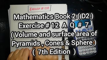 Mathematics Book 2 (D2) |  7th Edition | Exercise # 12 A | Q # 7 | Ifra Syed | in Urdu\Hindi