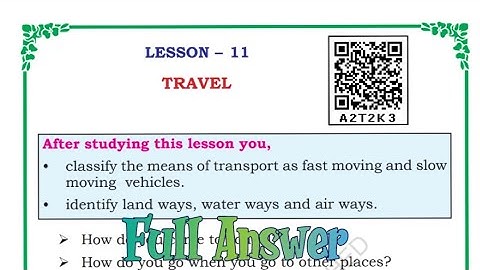 ||class 2 EVS|| Lesson -11 Travel || Full Answer|| #class2evs #class2 