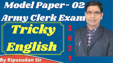 Army Clerk Exam 2021 | English Set - 02| Army Clerk English | By Ripusudan Sir | #armyenglish