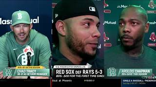 Chad Tracy, Contreras, & Chapman speak to the media after the Red Sox ELEVENTH STRAIGHT WIN!
