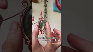 Wrapping a crystal with copper wire from rio grande.