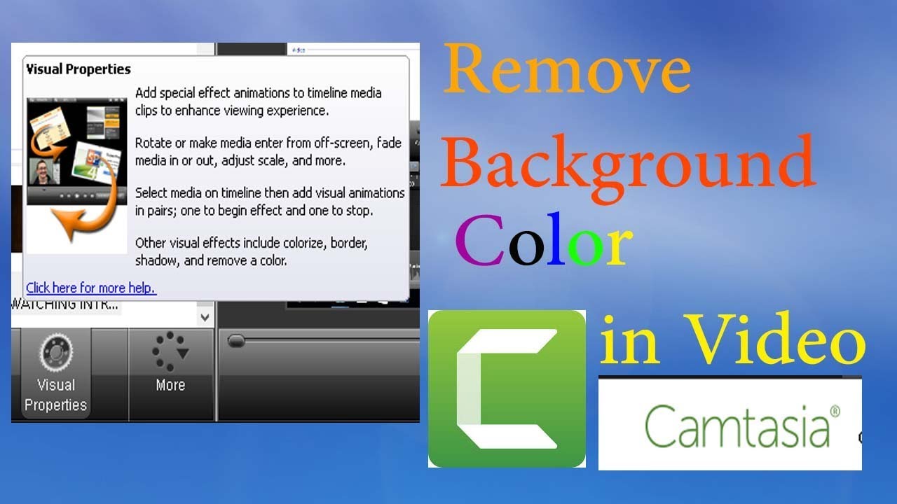How To Remove Background Color in Camtasia Studio 8 and Above Version ...