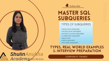 Mastering SQL Subqueries: Types, Practical Examples, and Common Interview Questions
