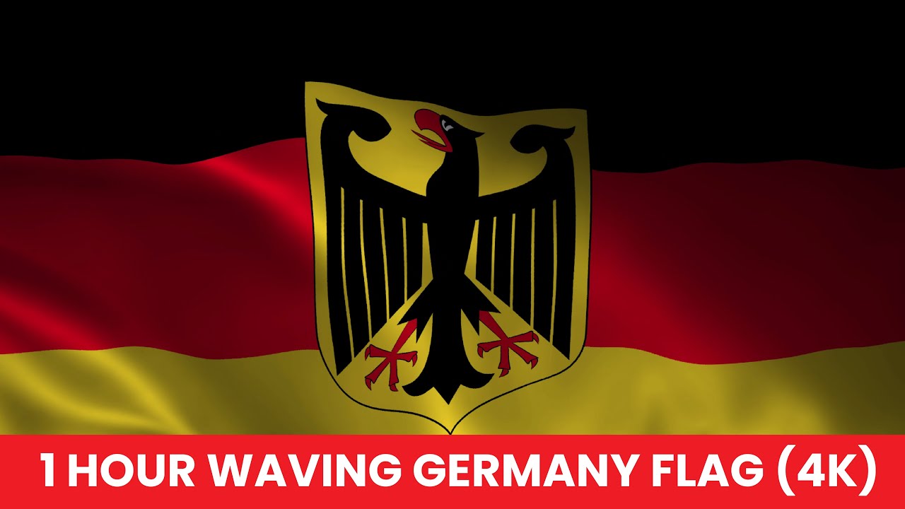 Germany Waving Flag 1 Hour Nonstop in 4k