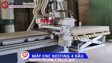 Máy Cnc 4 Đầu Lấy Phôi Ra Ván Tự Động - Máy Cnc Nesting Có Rulo Đè Phôi  | SEMAC