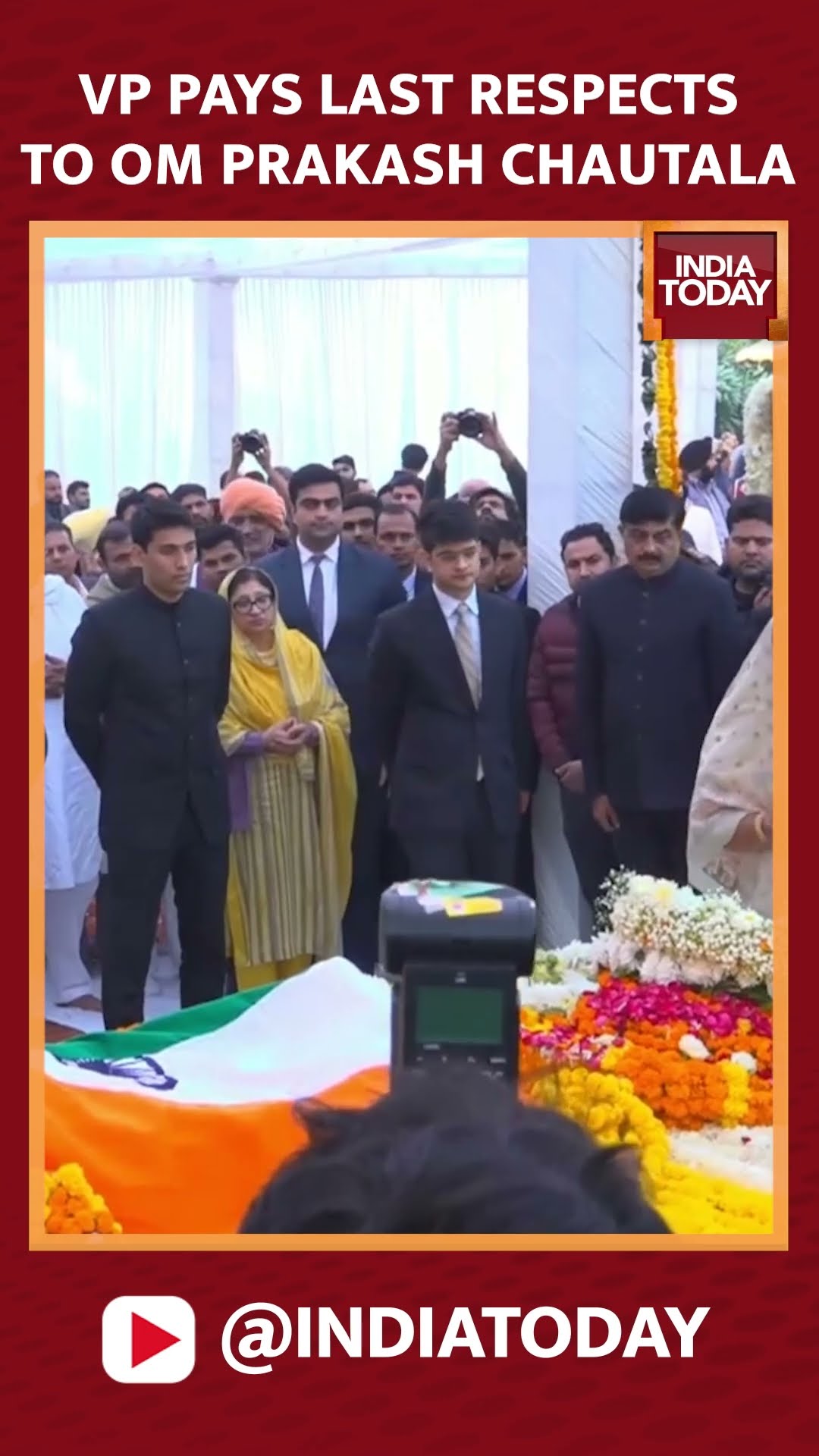 Vice President Jagdeep Dhankhar Pays Last Respect To Former Haryana CM Om Prakash Chautala In Sirsa