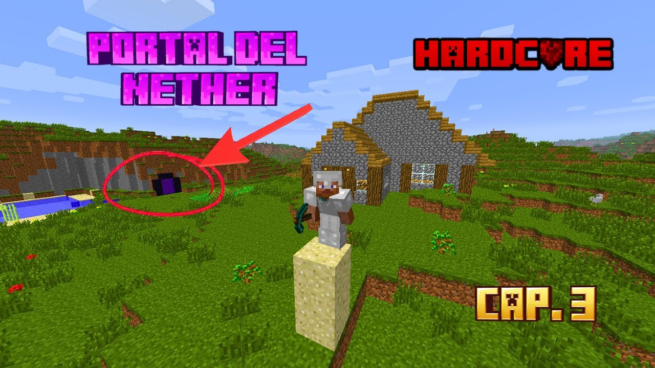 MINECRAFT HARDCORE 1.0 #3 – Portal al Nether y expansión de la base 🌀