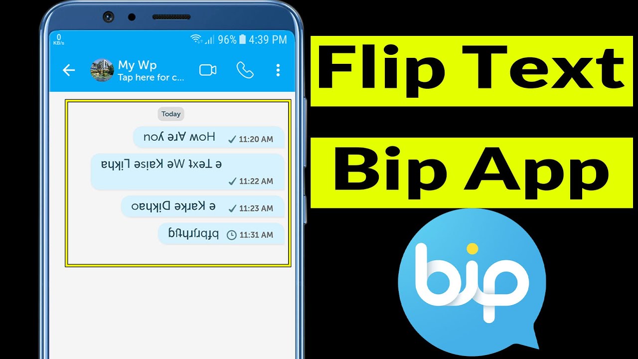 How To Bip App Flip Text - Bip App Setting - By Tech Same tv