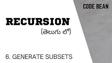 Generate Subsets using recursion in Telugu | Subset generation