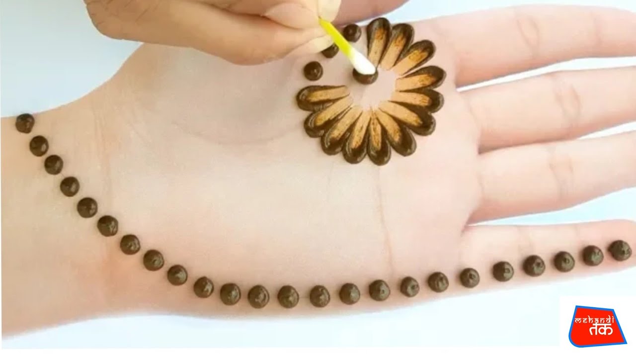 new stylish cotton bud mehandi design - latest easy & simple mehandi ...