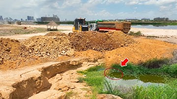 Wonderful Technique Operator Skills SHANTUI C3 Bulldozer With BIG Dump Trucks Delete Small POND