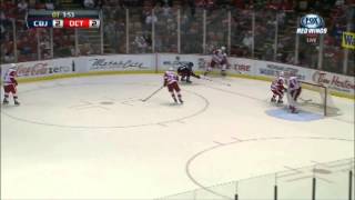 Kyle Quincey wins the crowd at Joe Louis Arean for a great defensive play
