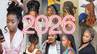 🔥2026 CUTE KNOTLESS BRAIDS HAIRSTYLES IDEAS‼️Box braids latest styles for black women