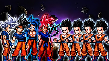 4 x Goku TP OP (all form) VS 4 x Gohan TP OP in Jump Force Mugen