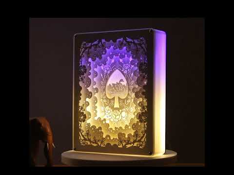 Rose Swan Lake 3D Paper Cut Fairy Lights
