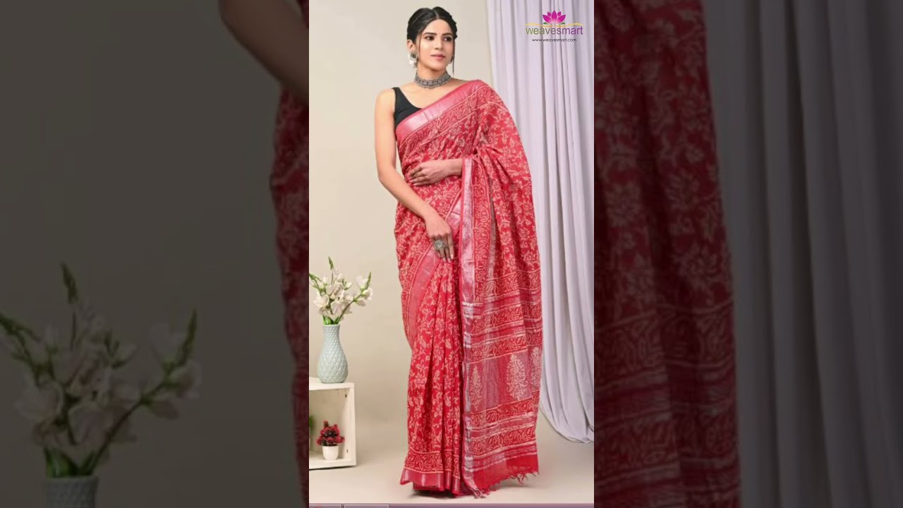 Latest Linen Sarees Online on Weavesmart 