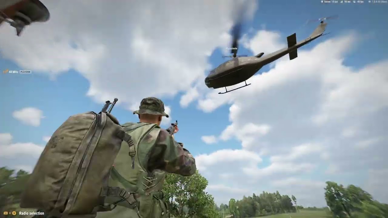 Extracting off the top of the Oil Factory in Arma Reforger