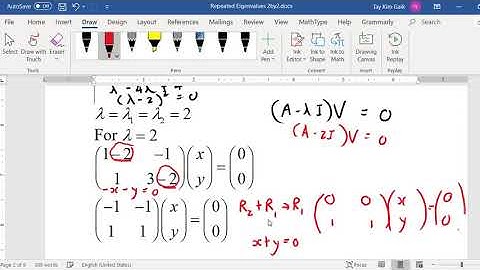 Eg1 Repeated eigenvalues for 2 by 2 homogeneous system