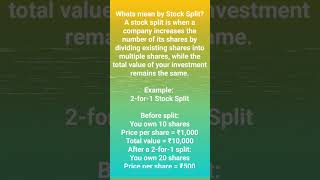 What's mean by Stock split? #shortsfeed #stock #stockmarket #shortsviral #shorts